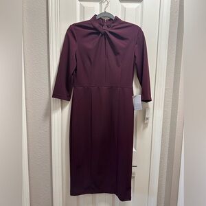 Donna Morgan Elegant Plum Midi Dress - NWT
